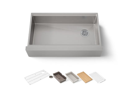 KOHLER Strive 35-1/2" undermount single-bowl farmhouse workstation kitchen sink