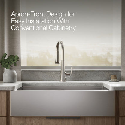 KOHLER Strive 35-1/2" undermount single-bowl farmhouse workstation kitchen sink