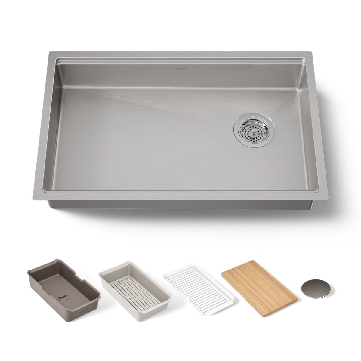 KOHLER Strive 29" undermount single-bowl workstation kitchen sink