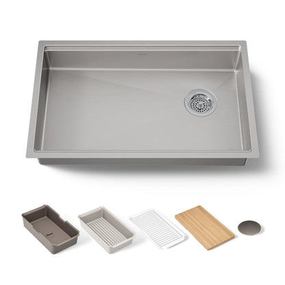 KOHLER Strive 29" undermount single-bowl workstation kitchen sink