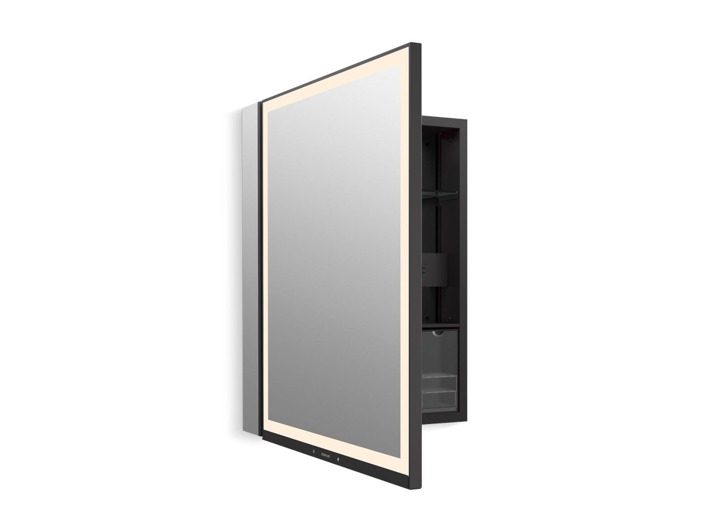 KOHLER K-33690-L Collage 24" x 32" lighted framed medicine cabinet, left-hinged