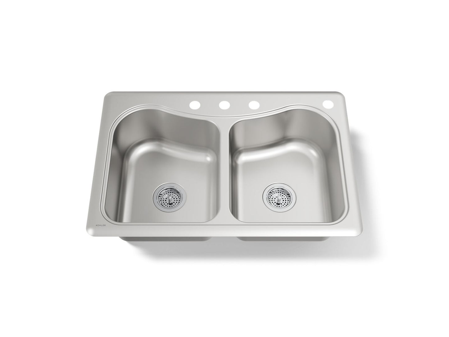 KOHLER K-3369-4 Staccato 33" top-mount double-bowl kitchen sink
