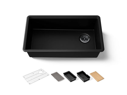 KOHLER Billings™ 32-1/2" undermount single-bowl workstation kitchen sink