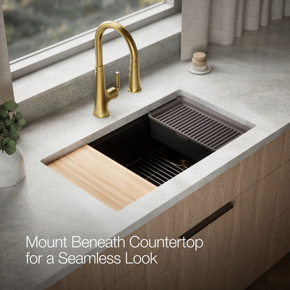 KOHLER Billings™ 32-1/2" undermount single-bowl workstation kitchen sink