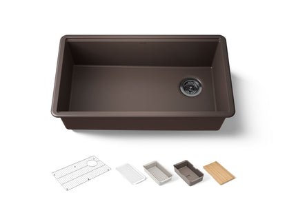KOHLER Billings™ 32-1/2" undermount single-bowl workstation kitchen sink