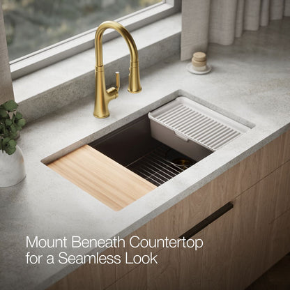 KOHLER Billings™ 32-1/2" undermount single-bowl workstation kitchen sink