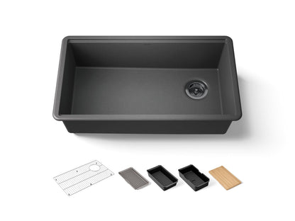 KOHLER Billings™ 32-1/2" undermount single-bowl workstation kitchen sink