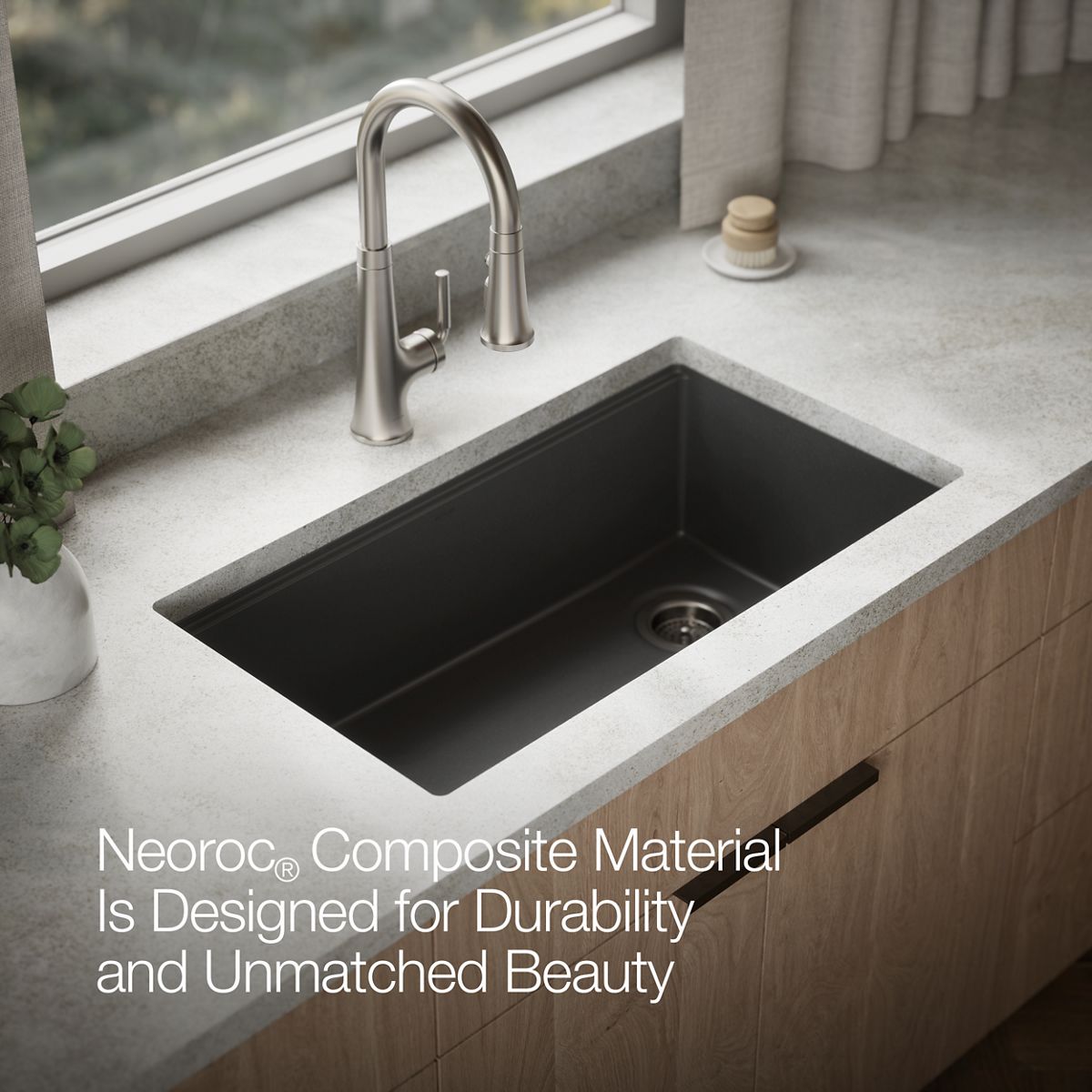KOHLER Billings™ 32-1/2" undermount single-bowl workstation kitchen sink