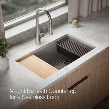 KOHLER Billings™ 32-1/2" undermount single-bowl workstation kitchen sink