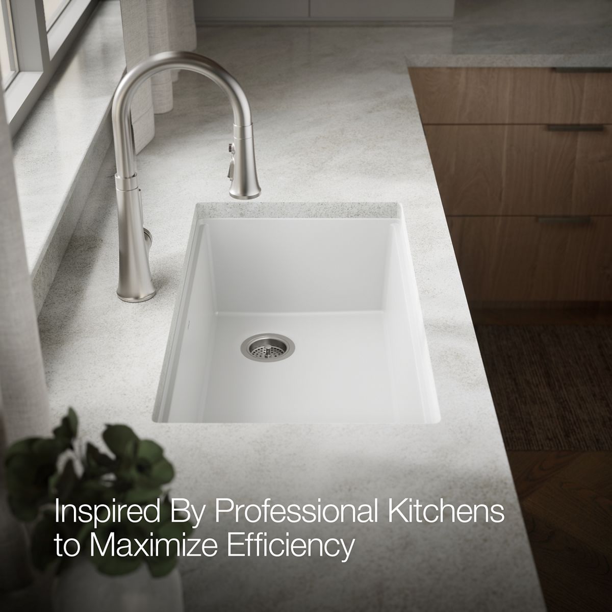 KOHLER Billings™ 32-1/2" undermount single-bowl workstation kitchen sink