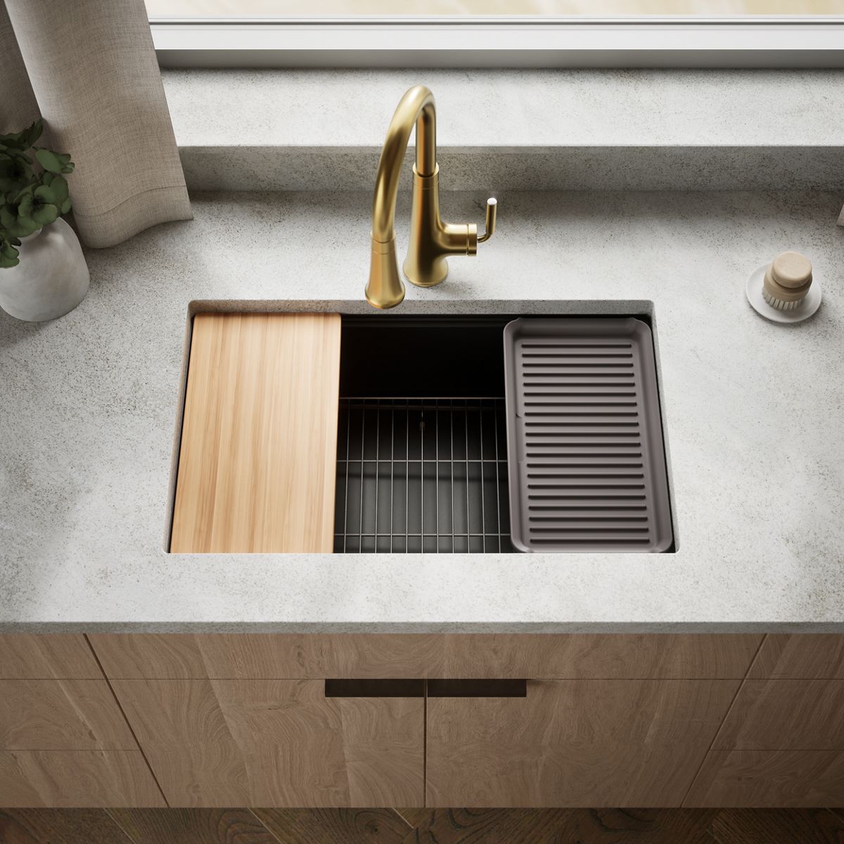 KOHLER Billings™ 29" undermount single-bowl workstation kitchen sink