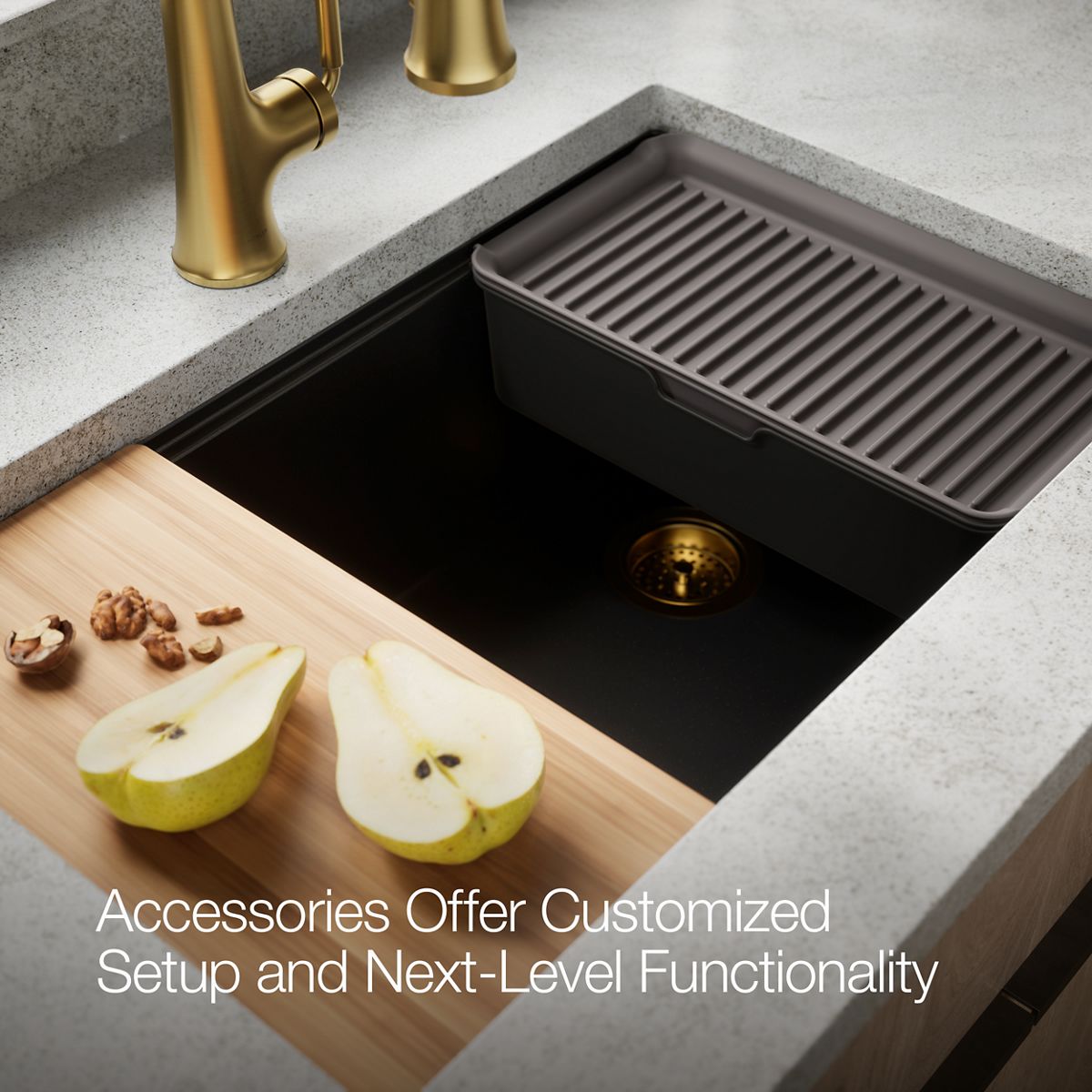 KOHLER Billings™ 29" undermount single-bowl workstation kitchen sink