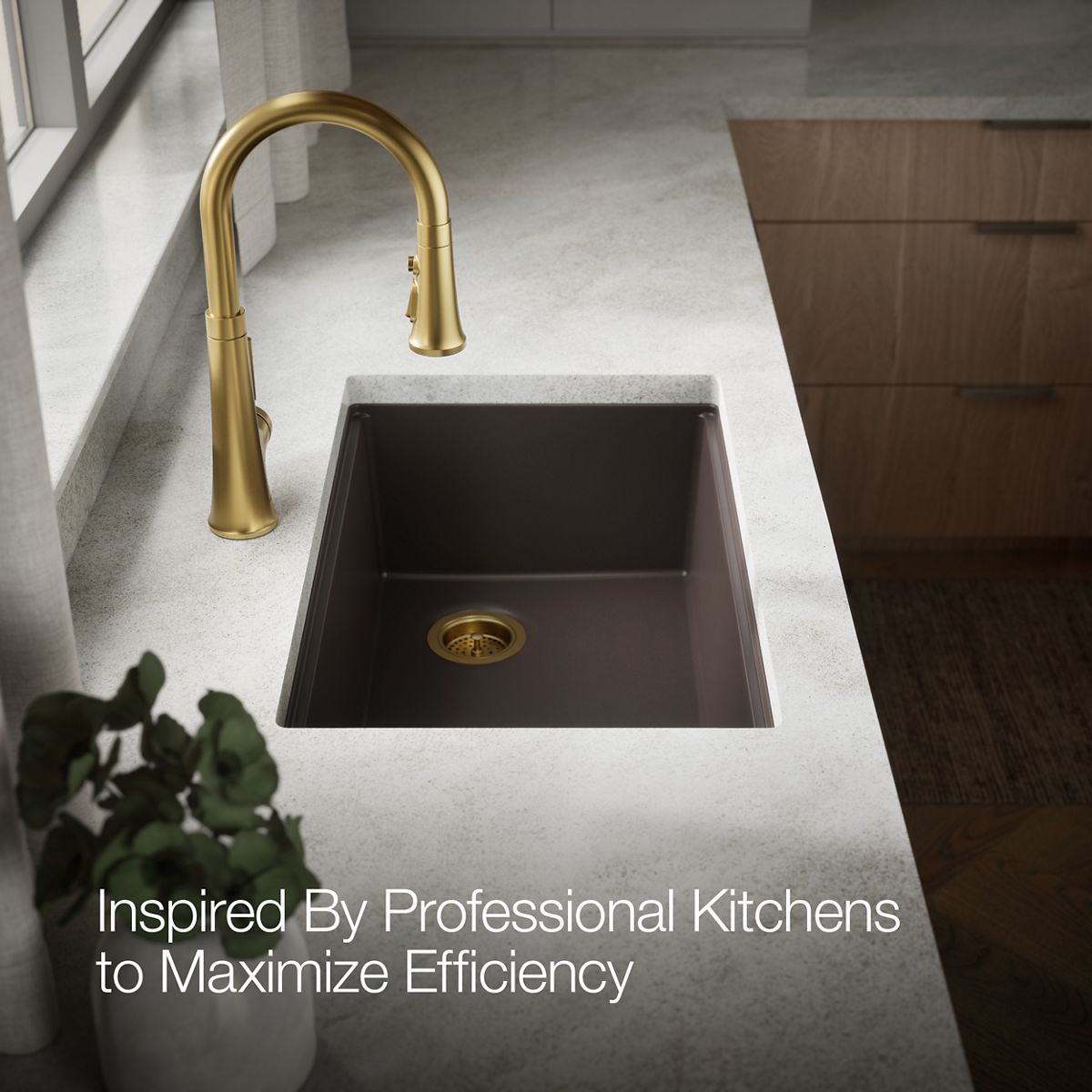 KOHLER Billings™ 29" undermount single-bowl workstation kitchen sink