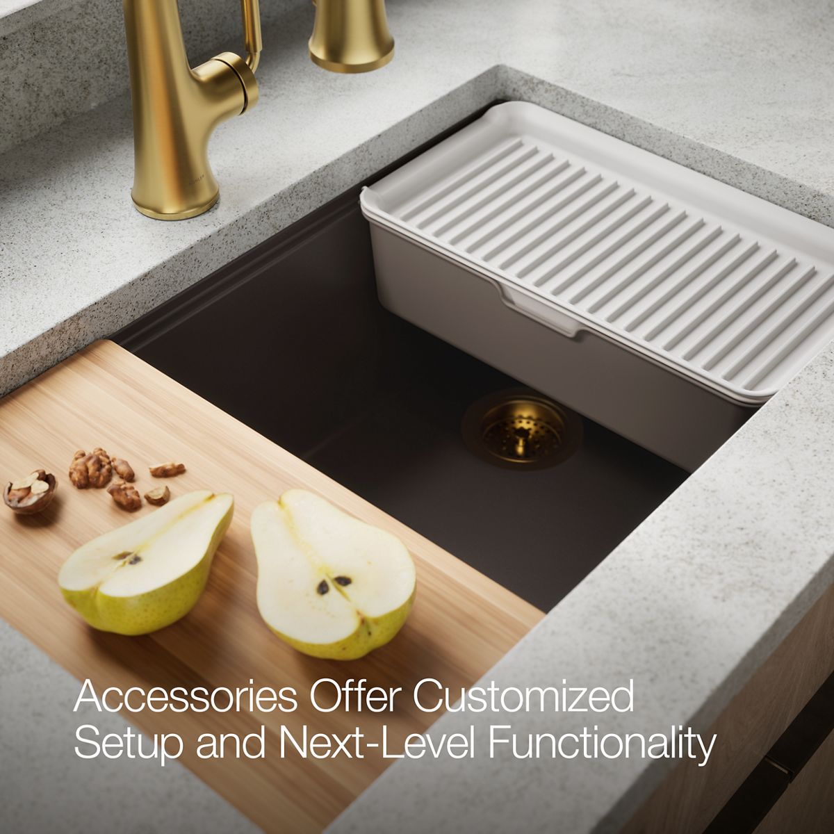 KOHLER Billings™ 29" undermount single-bowl workstation kitchen sink