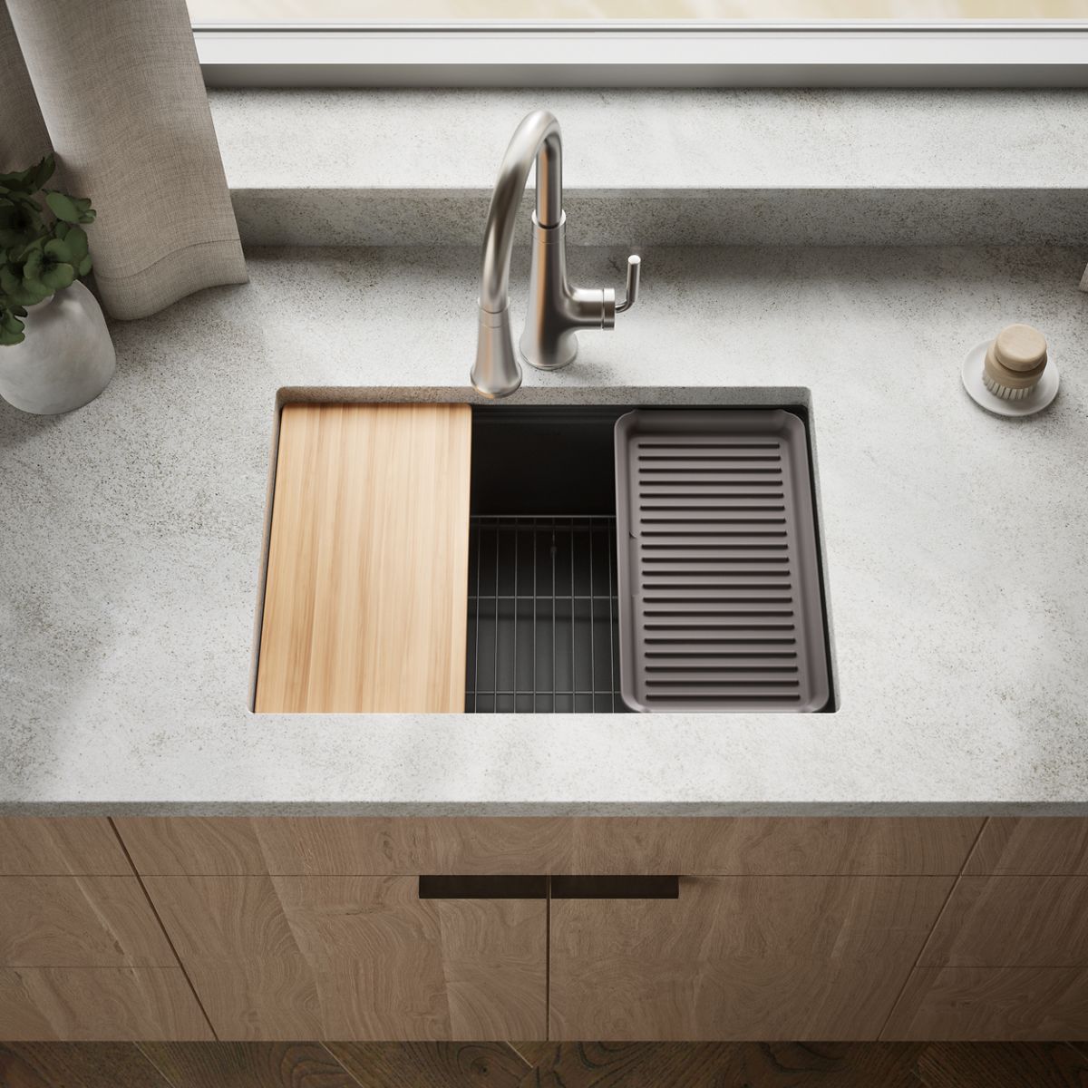 KOHLER Billings™ 27" undermount single-bowl workstation kitchen sink