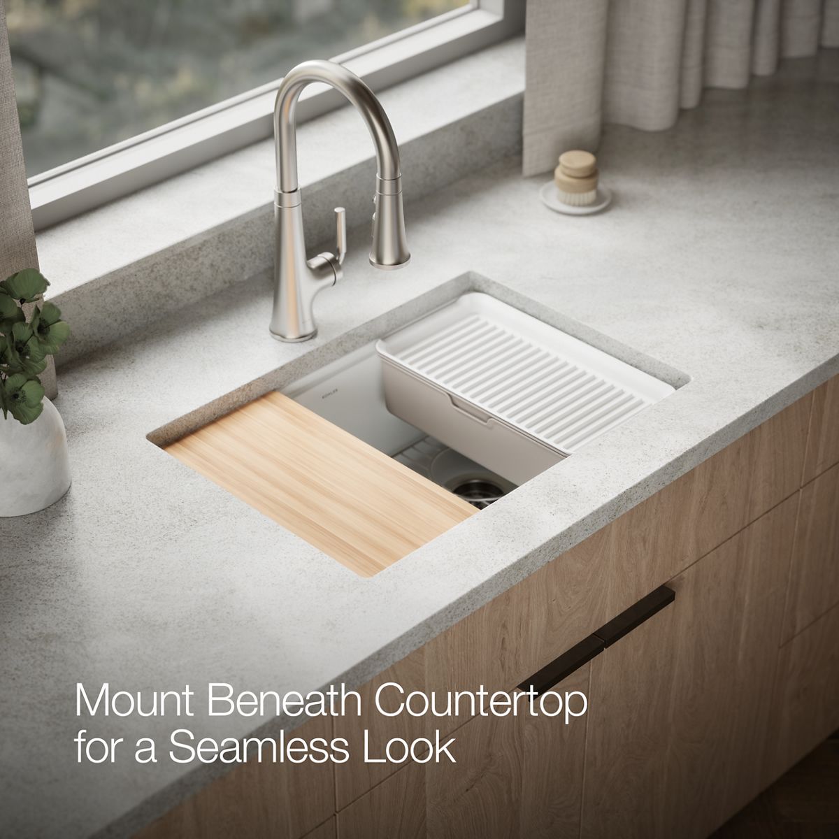 KOHLER Billings™ 27" undermount single-bowl workstation kitchen sink