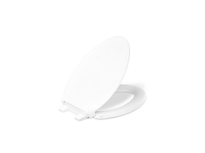 KOHLER K-33727 Cachet Heated ReadyLatch® Quiet-Close™ Elongated Toilet Seat, White - 3/4 view of product
