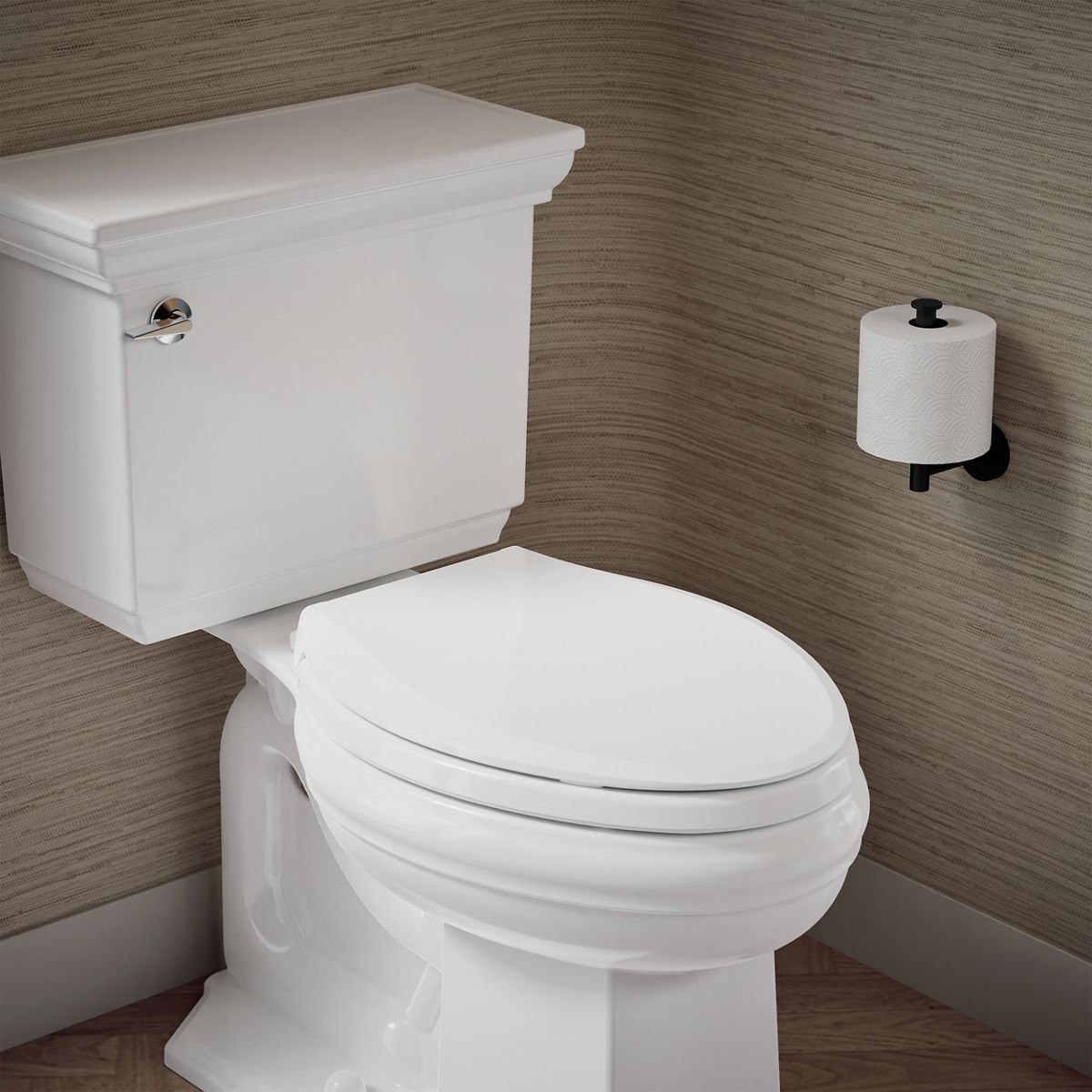 KOHLER K-33727 Cachet Heated ReadyLatch® Quiet-Close™ Elongated Toilet Seat, White - image focused on single product story