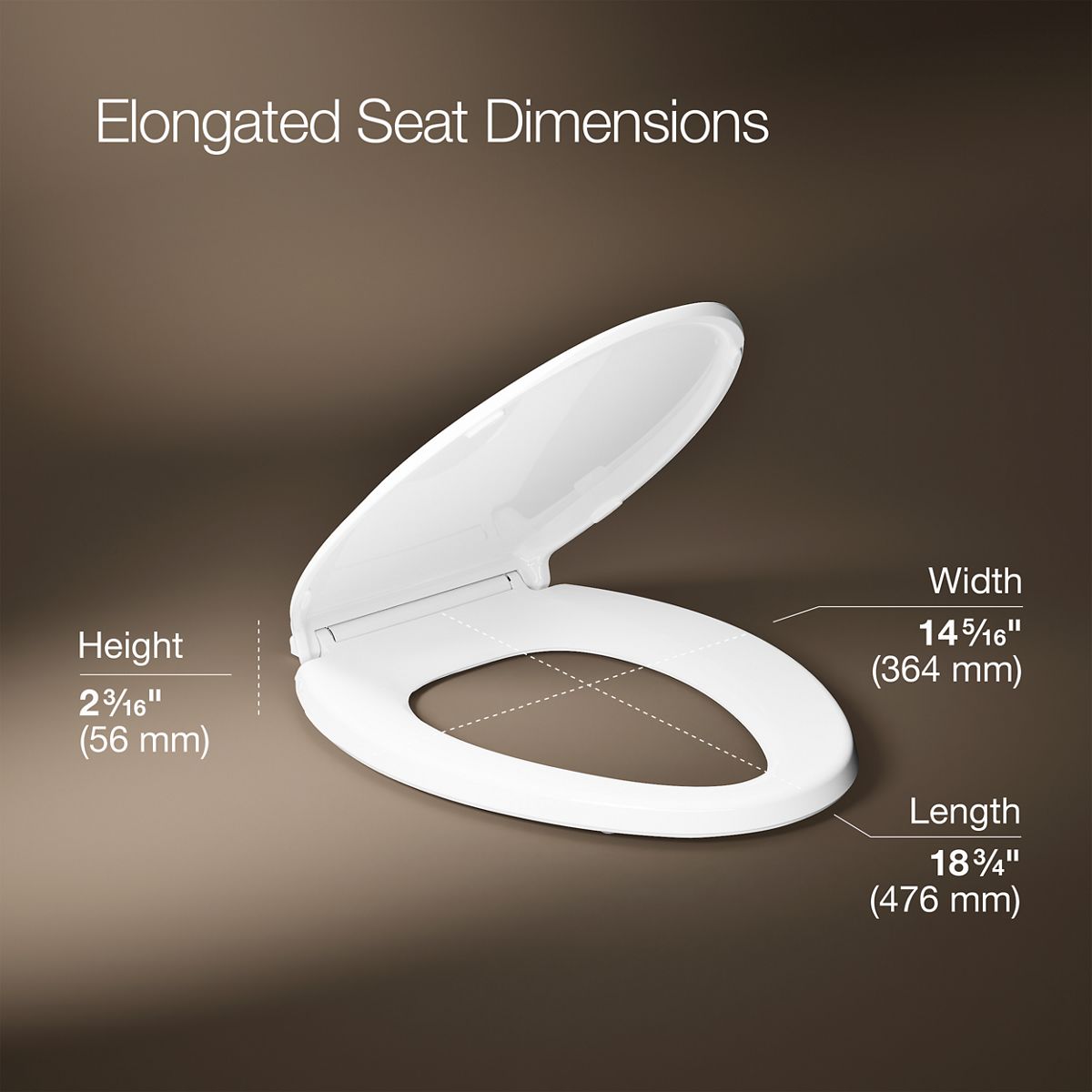 3/4 view of product with dimensions