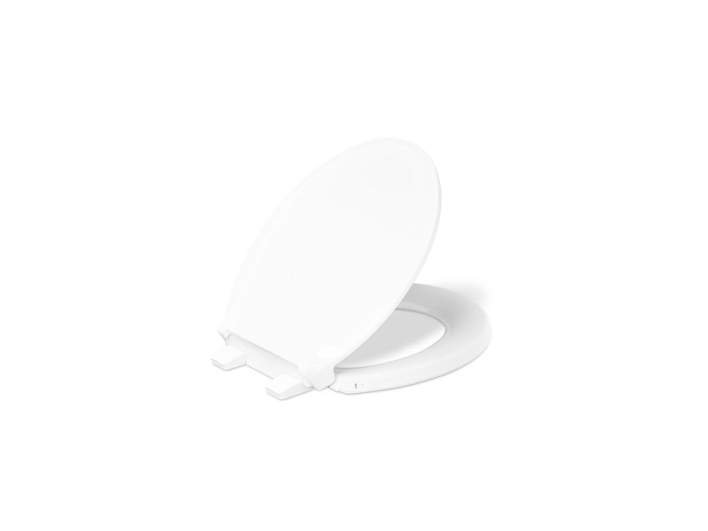 KOHLER K-33728 Cachet Heated ReadyLatch® Quiet-Close™ Round-front Toilet Seat, White - 3/4 view of product