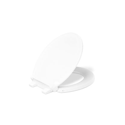 KOHLER K-33728 Cachet Heated ReadyLatch® Quiet-Close™ Round-front Toilet Seat, White - 3/4 view of product