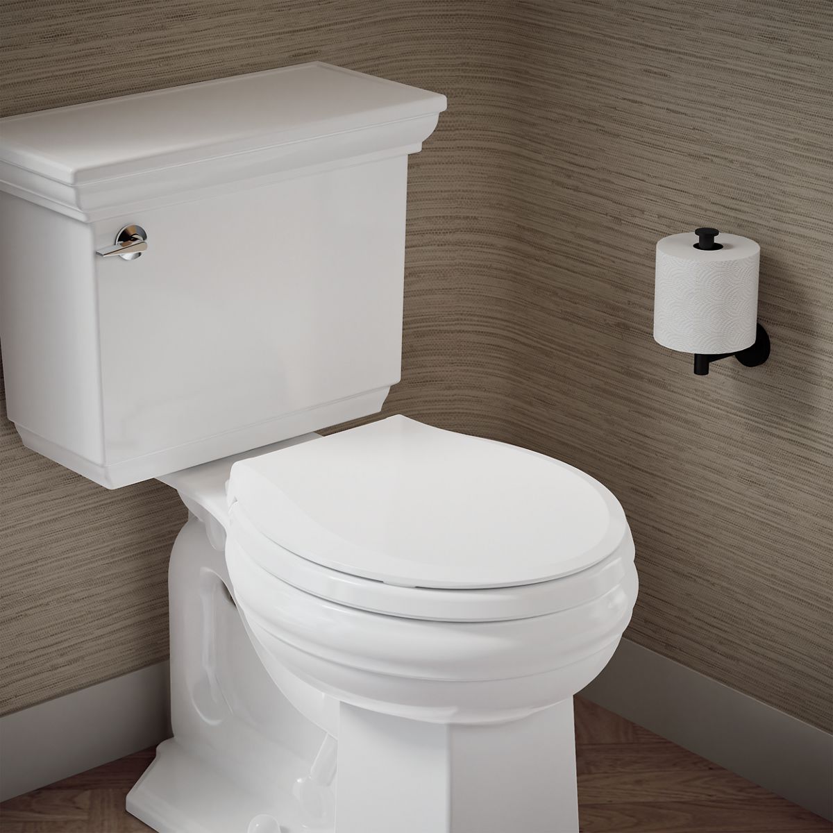 KOHLER K-33728 Cachet Heated ReadyLatch® Quiet-Close™ Round-front Toilet Seat, White - image focused on single product story