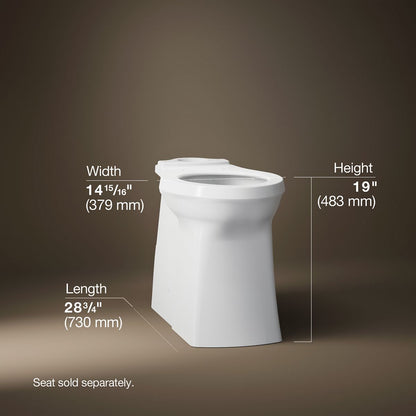 KOHLER K-33812 Corbelle Tall elongated toilet bowl with skirted trapway