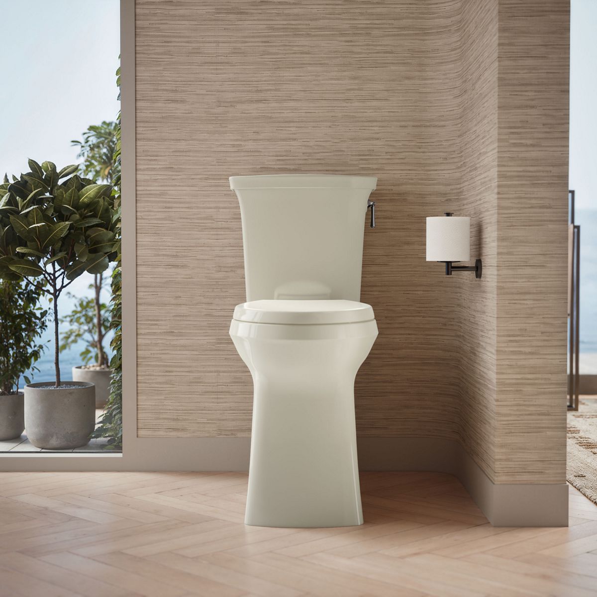KOHLER K-33813-RA Corbelle Tall two-piece elongated toilet with skirted trapway, 1.28 gpf