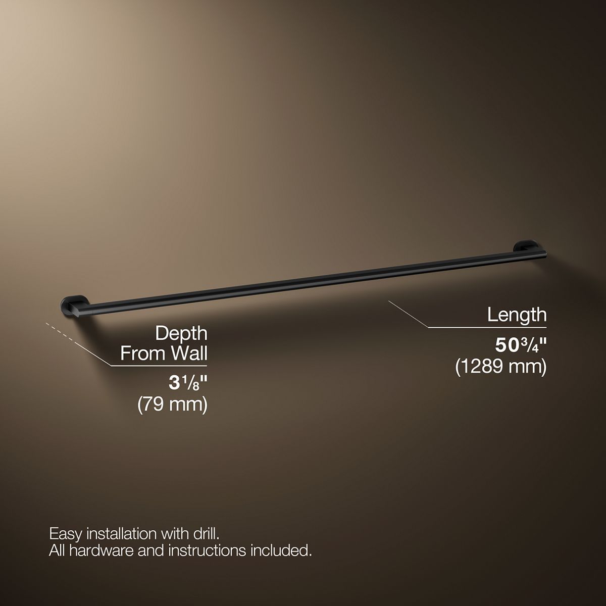 3/4 view of product with dimensions