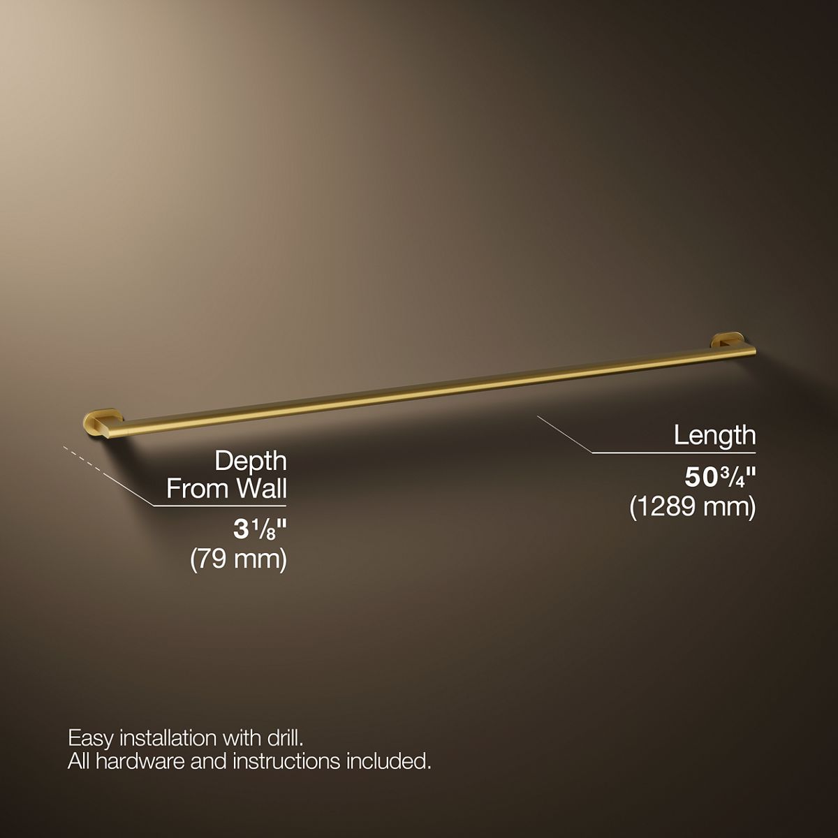 3/4 view of product with dimensions