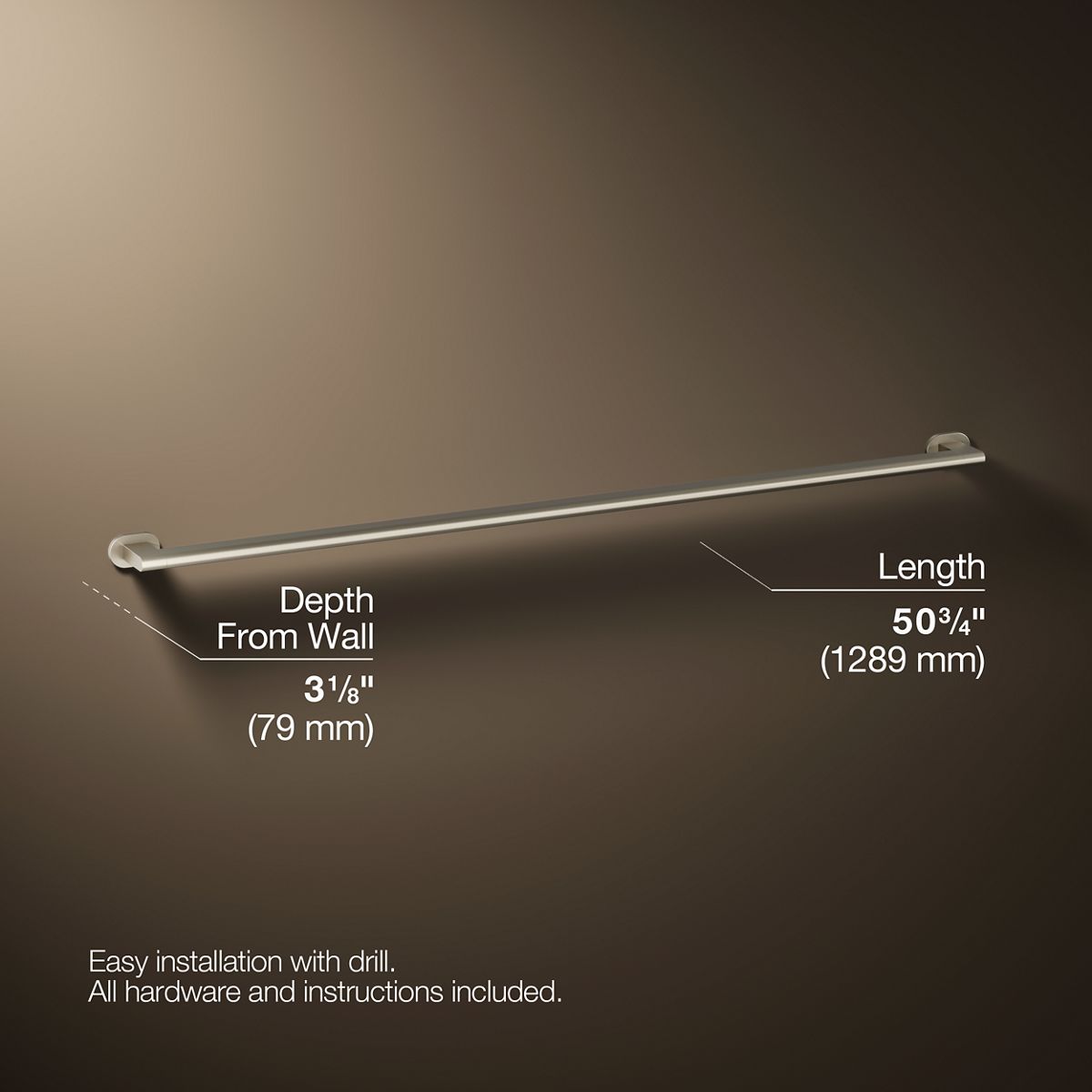 3/4 view of product with dimensions