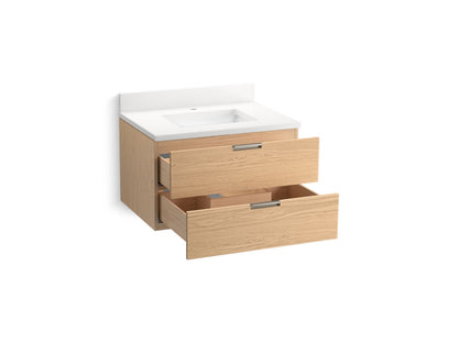 KOHLER Maxstow™ 30" wall-hung bathroom vanity cabinet with sink and quartz top