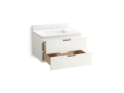 KOHLER Maxstow™ 30" wall-hung bathroom vanity cabinet with sink and quartz top