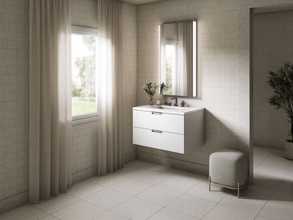 KOHLER Maxstow™ 30" wall-hung bathroom vanity cabinet with sink and quartz top