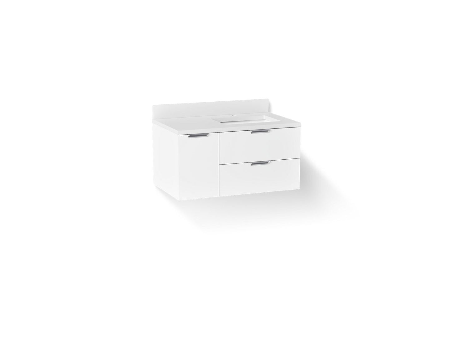 KOHLER Maxstow™ 36" wall-hung bathroom vanity cabinet with sink and quartz top