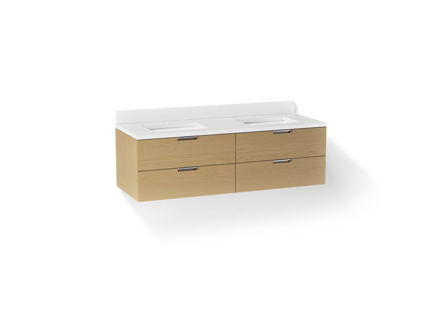 KOHLER Maxstow™ 60" wall-hung bathroom vanity cabinet with sink and quartz top