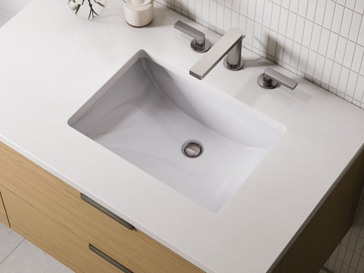 KOHLER Maxstow™ 60" wall-hung bathroom vanity cabinet with sink and quartz top