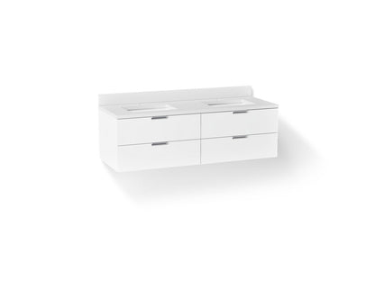 KOHLER Maxstow™ 60" wall-hung bathroom vanity cabinet with sink and quartz top