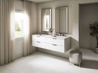 KOHLER Maxstow™ 60" wall-hung bathroom vanity cabinet with sink and quartz top