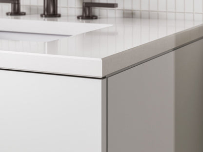 KOHLER Maxstow™ 60" wall-hung bathroom vanity cabinet with sink and quartz top