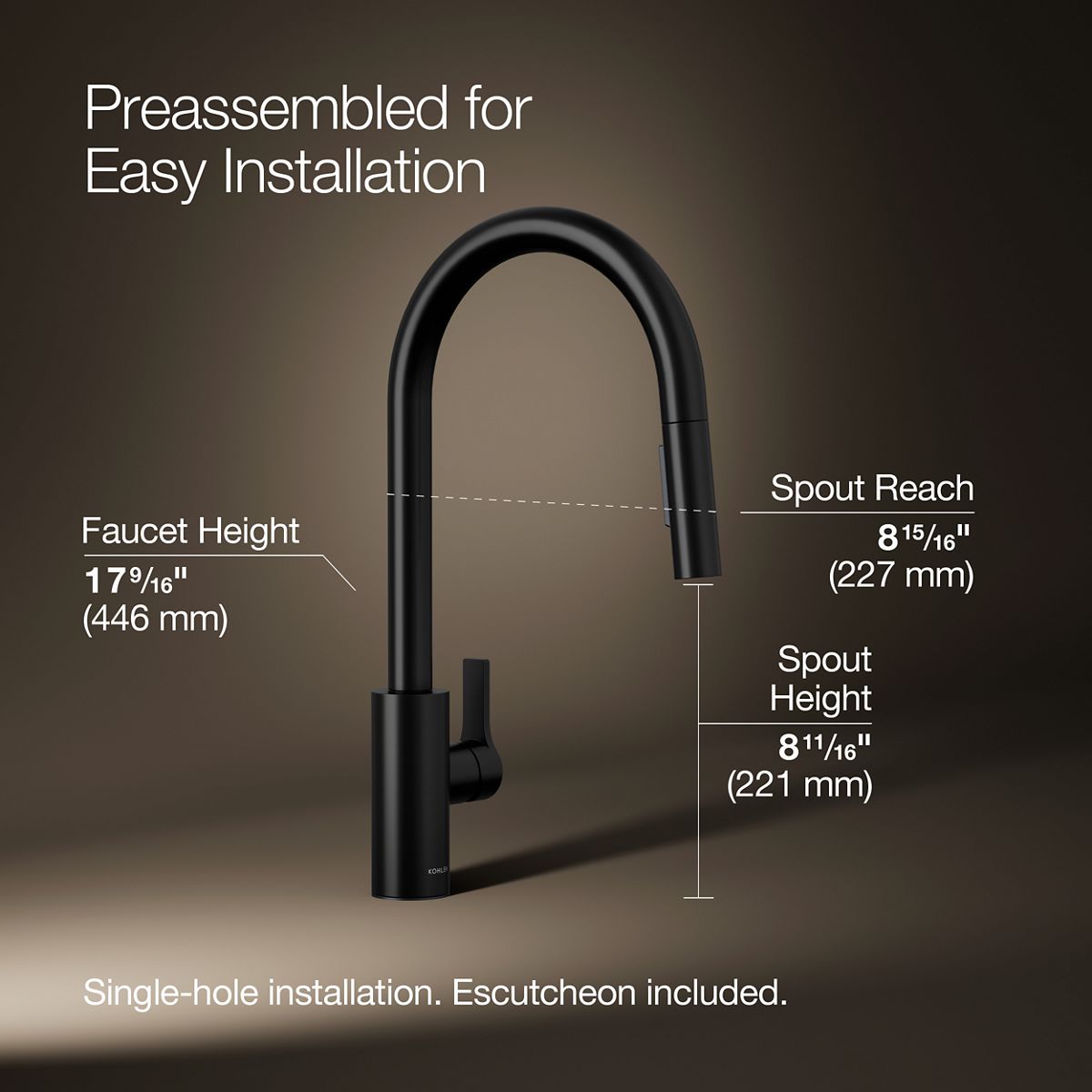 3/4 view of product with dimensions