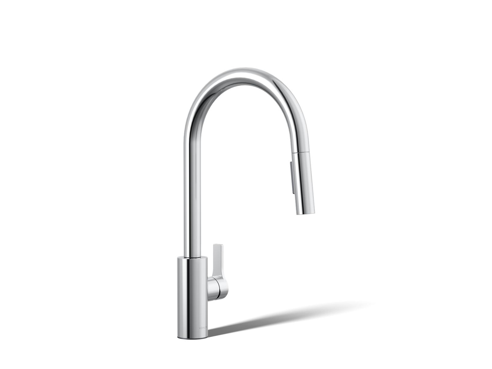 KOHLER K-34906 Elate Pull-down Kitchen Sink Faucet with Two-function Sprayhead, Polished Chrome - 3/4 view of product