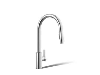 KOHLER K-34906 Elate Pull-down Kitchen Sink Faucet with Two-function Sprayhead, Polished Chrome - 3/4 view of product