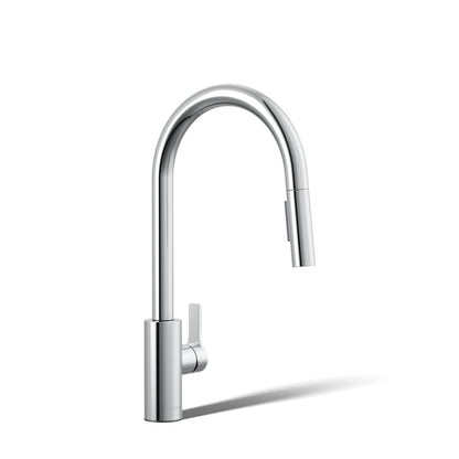 KOHLER K-34906 Elate Pull-down Kitchen Sink Faucet with Two-function Sprayhead, Polished Chrome - 3/4 view of product