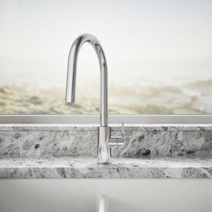 KOHLER K-34906 Elate Pull-down Kitchen Sink Faucet with Two-function Sprayhead, Polished Chrome - image focused on single pro