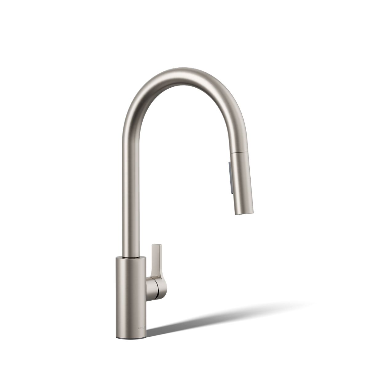 KOHLER K-34906 Elate Pull-down Kitchen Sink Faucet with Two-function Sprayhead, Vibrant Stainless - 3/4 view of product
