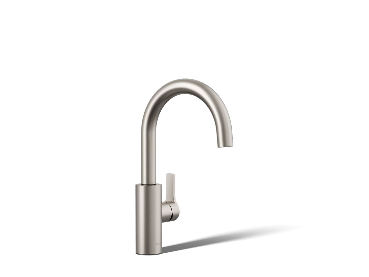 KOHLER K-34908 Elate Single-handle Bar Sink Faucet, Vibrant Stainless - 3/4 view of product
