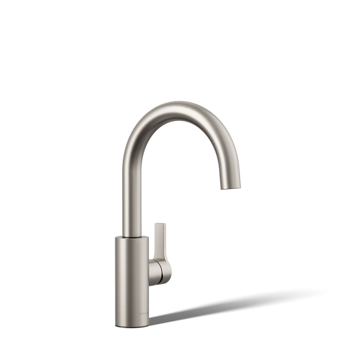 KOHLER K-34908 Elate Single-handle Bar Sink Faucet, Vibrant Stainless - 3/4 view of product