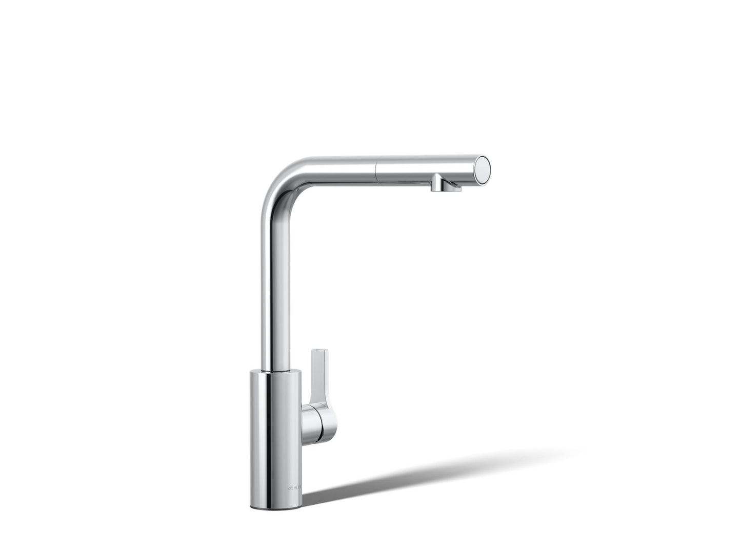 KOHLER K-34909 Elate Pull-out Kitchen Sink Faucet with Two-function Sprayhead, Polished Chrome - 3/4 view of product
