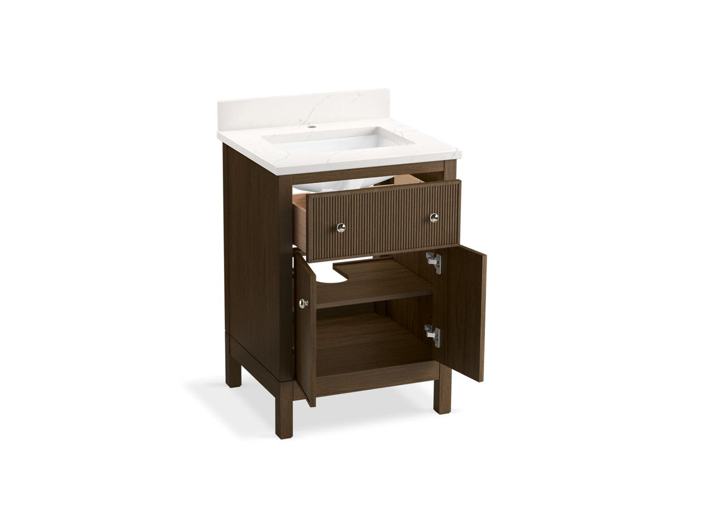 KOHLER K-35018 Malin by Studio McGee 24" bathroom vanity cabinet with sink and quartz top